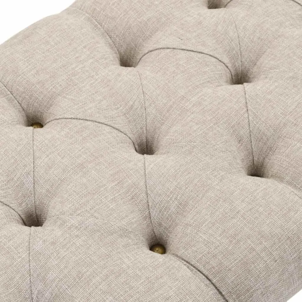 Storage Bench 103x51x44 cm Solid Wood Fabric Seat Barrel Shape Rustic Entryway