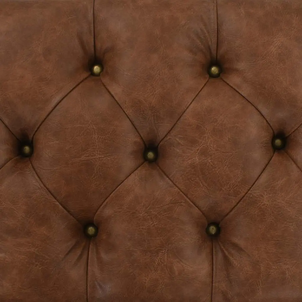 Storage Bench Internal Storage 80.5x41x50cm Brown Solid Wood Artificial Leather Tufted Cushion Wheels