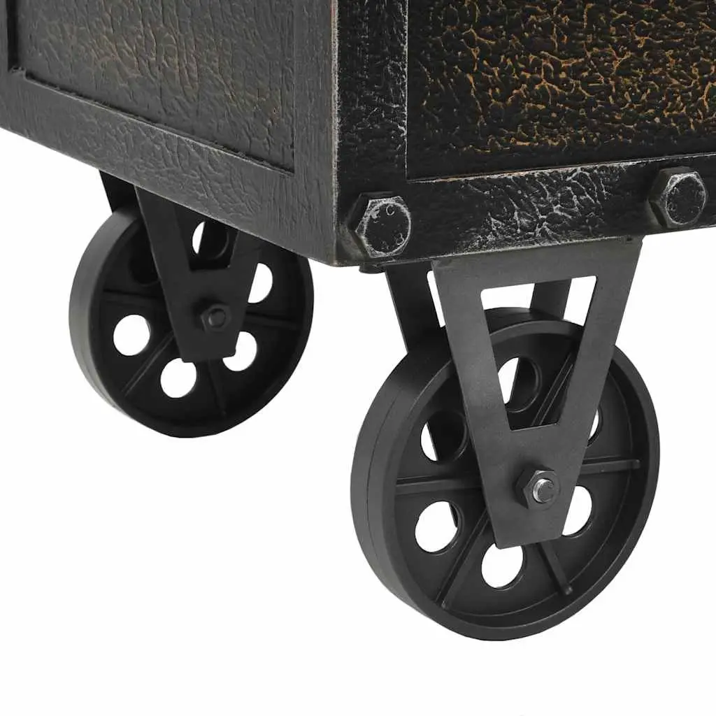 Storage Bench Internal Storage 80.5x41x50cm Brown Solid Wood Artificial Leather Tufted Cushion Wheels