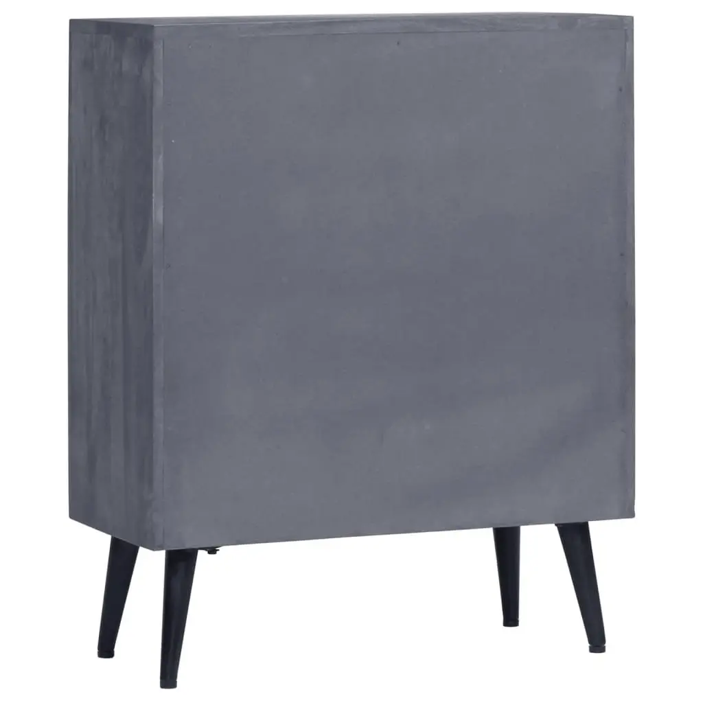 Sideboard Grey Solid Mango Wood Cabinet Storage Furniture Buffet Retro Style