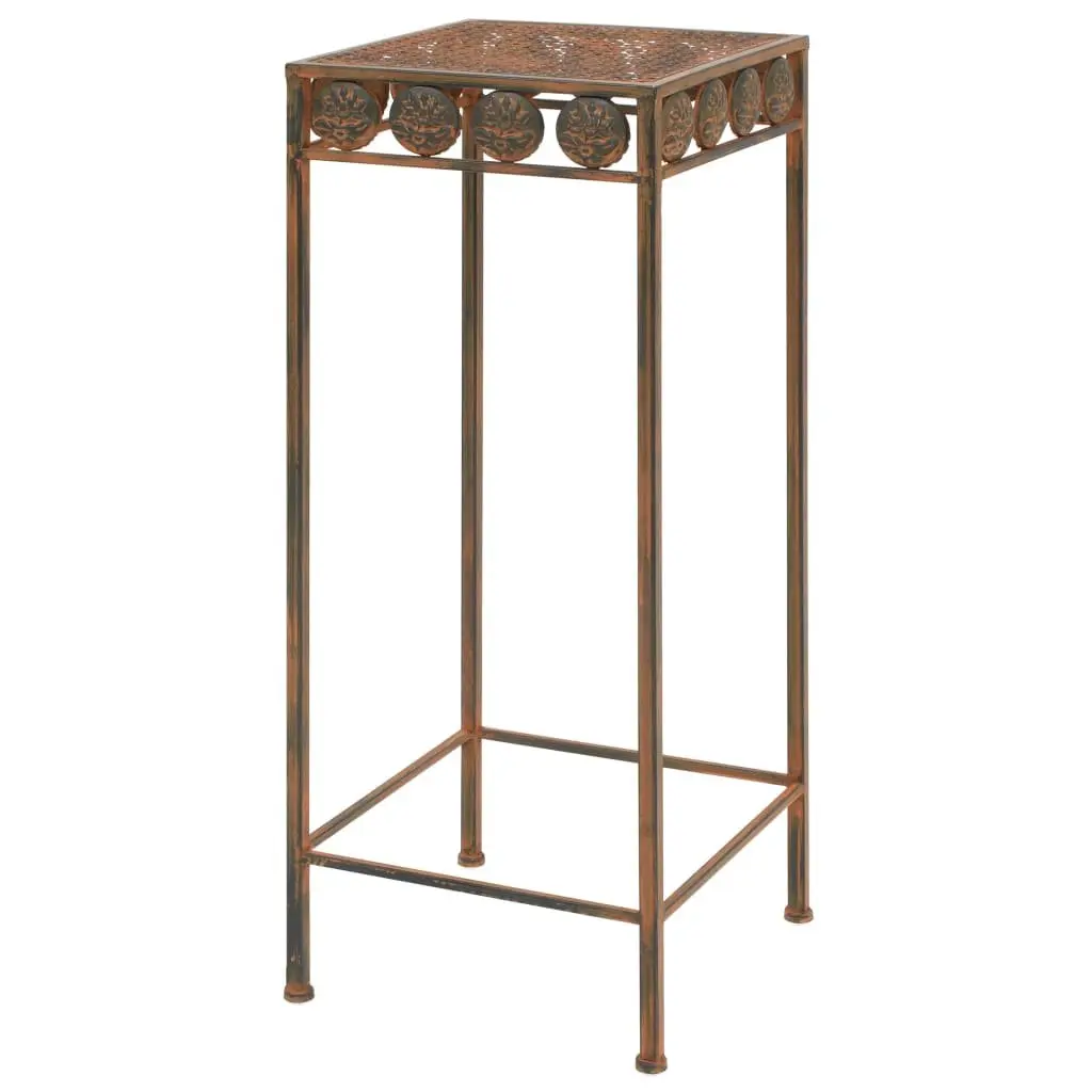 Plant Stand Set 3 Pieces Antique Look Metal Decorative Home Garden Brown