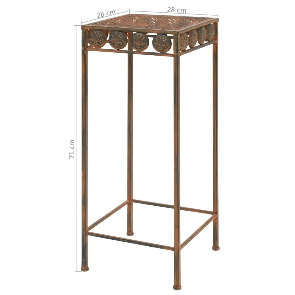 Plant Stand Set 3 Pieces Antique Look Metal Decorative Home Garden Brown