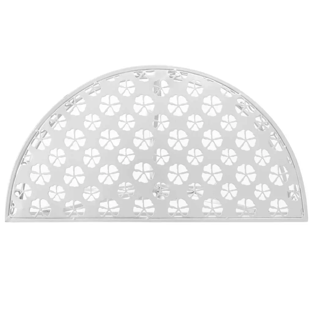 Half Round Side Table Vintage Style Display Silver 72x36x74cm