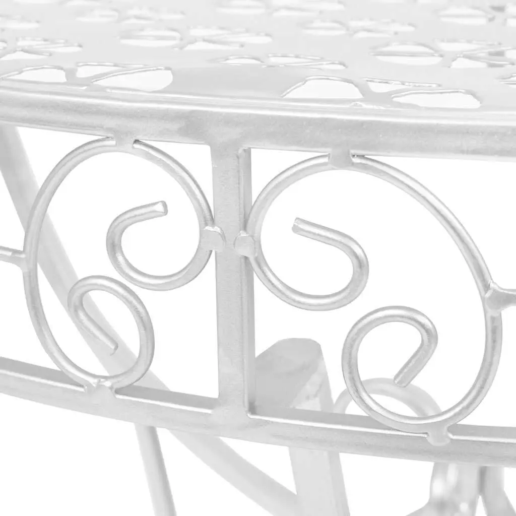 Half Round Side Table Vintage Style Display Silver 72x36x74cm