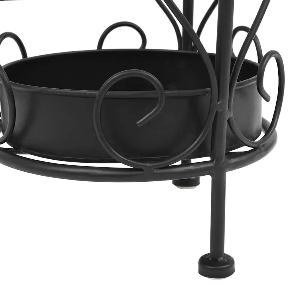 Umbrella Stand Metal Vintage Style Holder with Drip Tray 26 x 46 cm Black