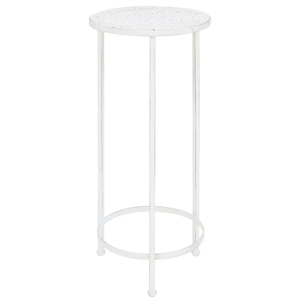 Plant Stand Set 3 Pieces Metal Antique White Vintage Nesting Garden Decor