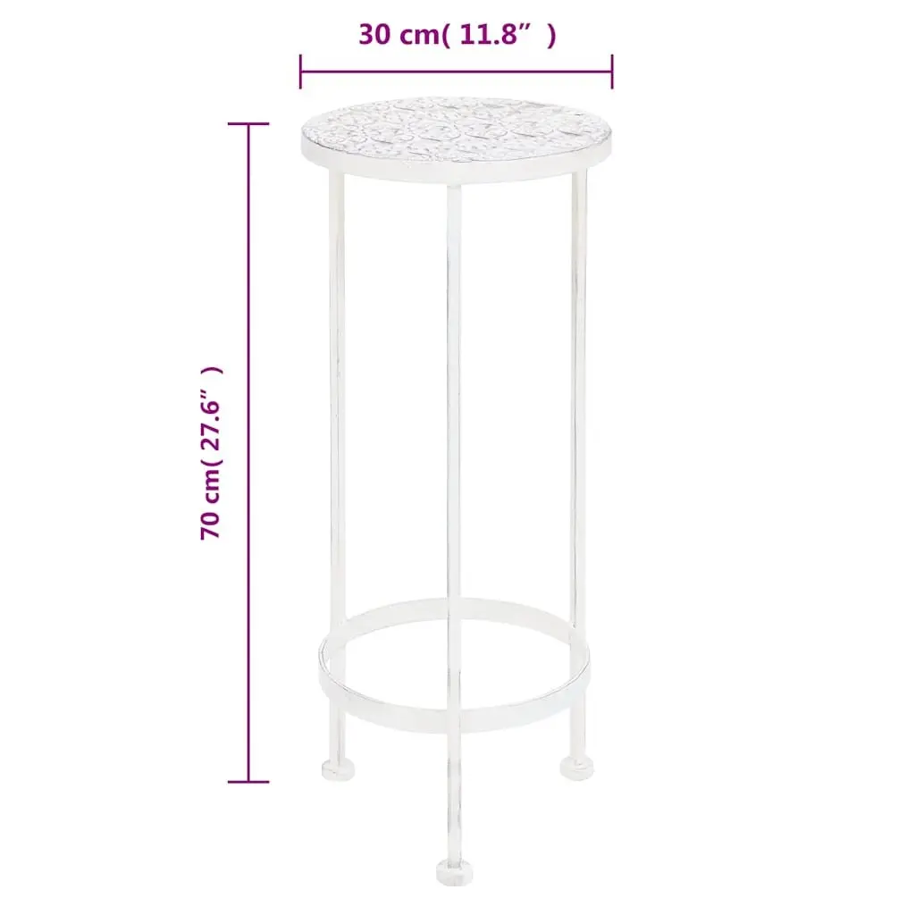 Plant Stand Set 3 Pieces Metal Antique White Vintage Nesting Garden Decor