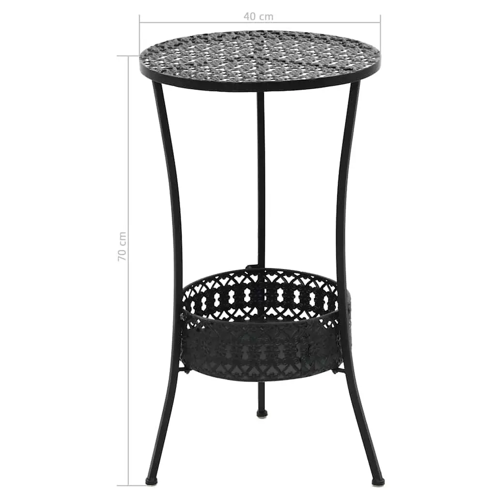 Bistro Table Outdoor Dining 40x70 cm Black Metal Antique Style