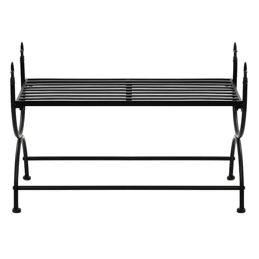 Metal Bench Vintage Style Kitchen Dining Room Furniture Black
