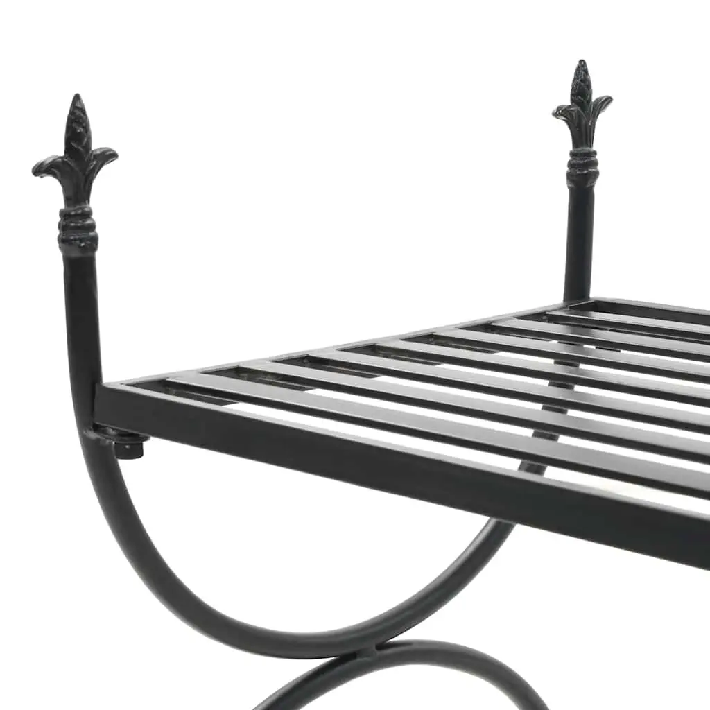 Metal Bench Vintage Style Kitchen Dining Room Furniture Black
