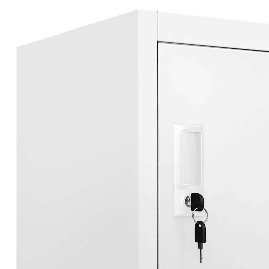Metal Locker Cabinet 18 Compartments Lockable Doors Storage Grey 90W x 40D x 180H cm