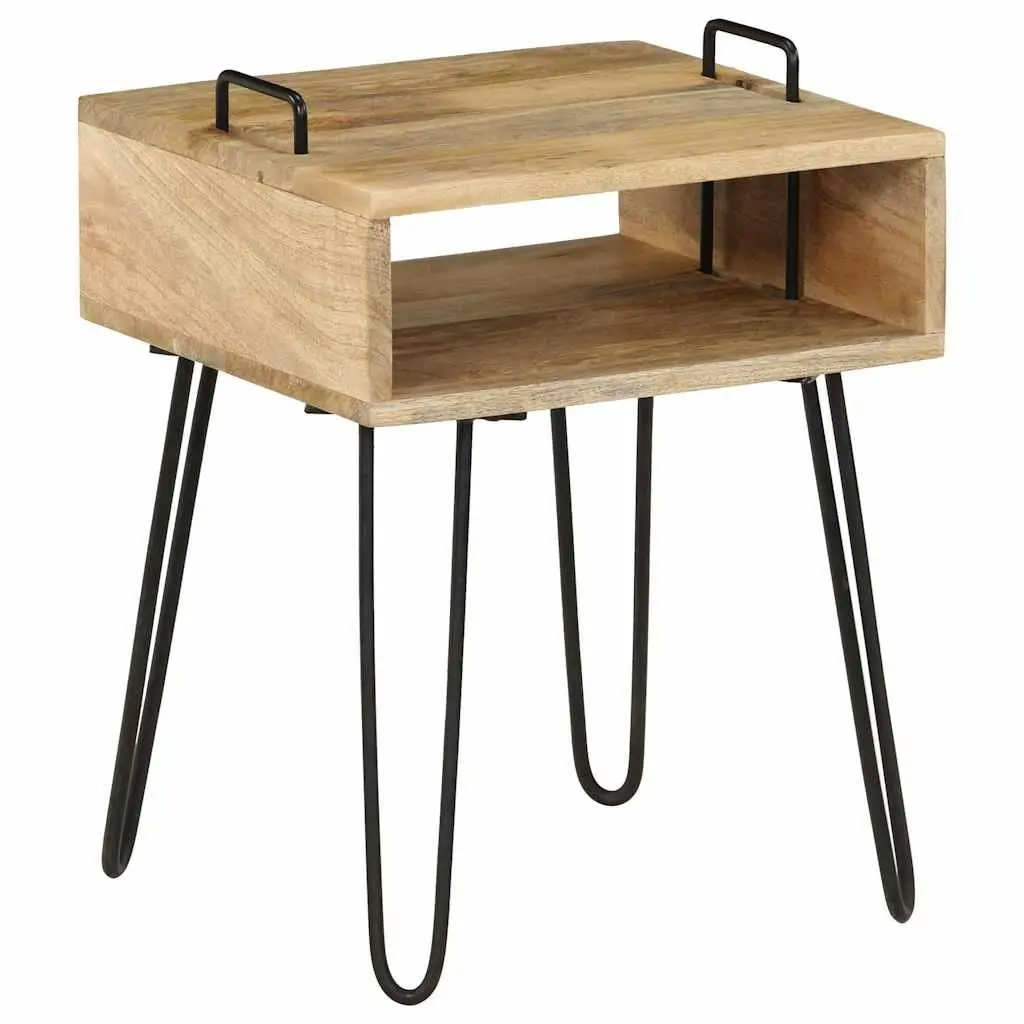 Bedside Table Solid Wood 40x34x47 cm Brown Nightstand Storage Shelf Bedroom