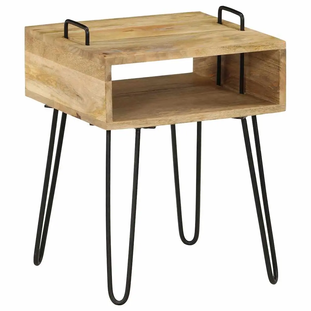 Bedside Table Solid Wood 40x34x47 cm Brown Nightstand Storage Shelf Bedroom