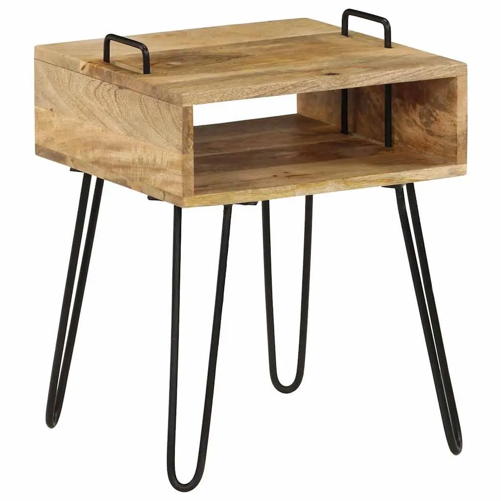 Bedside Table Solid Wood 40x34x47 cm Brown Nightstand Storage Shelf Bedroom