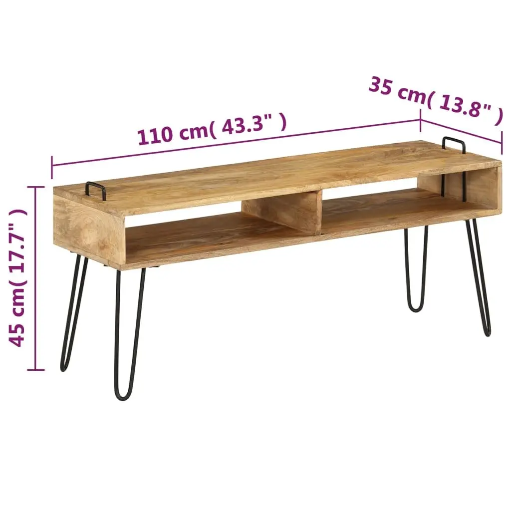 Solid Mango Wood TV Stand with Ample Storage