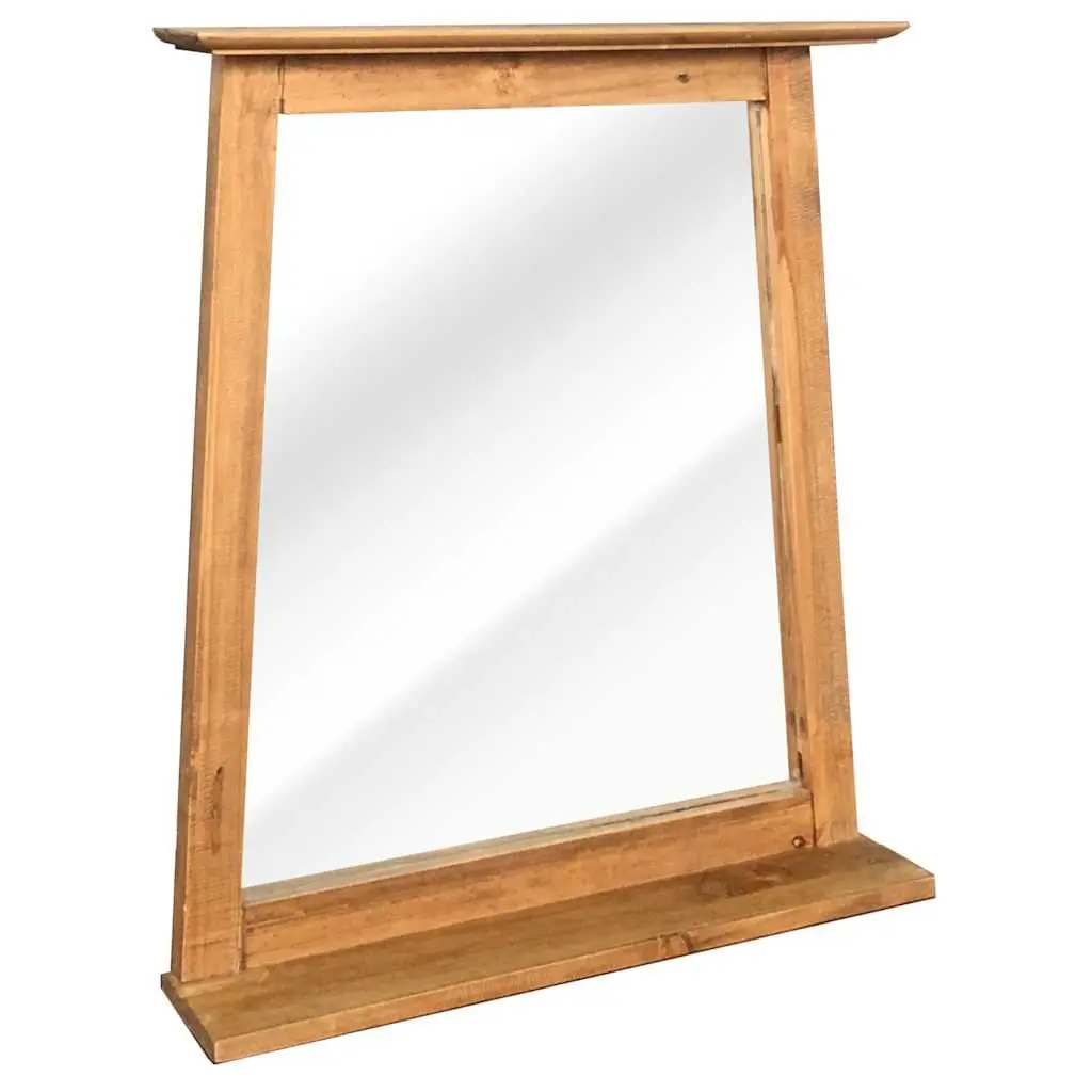 Bathroom Set Vanity Cabinet Mirror Retro Style Brown Wooden