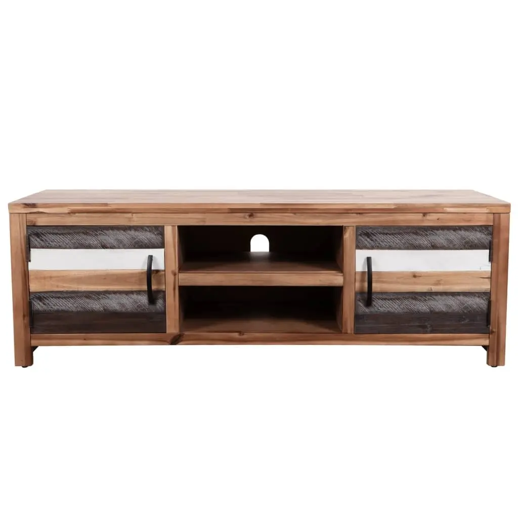 TV Cabinet Solid Acacia Wood Storage Unit 120x35x40cm Brown