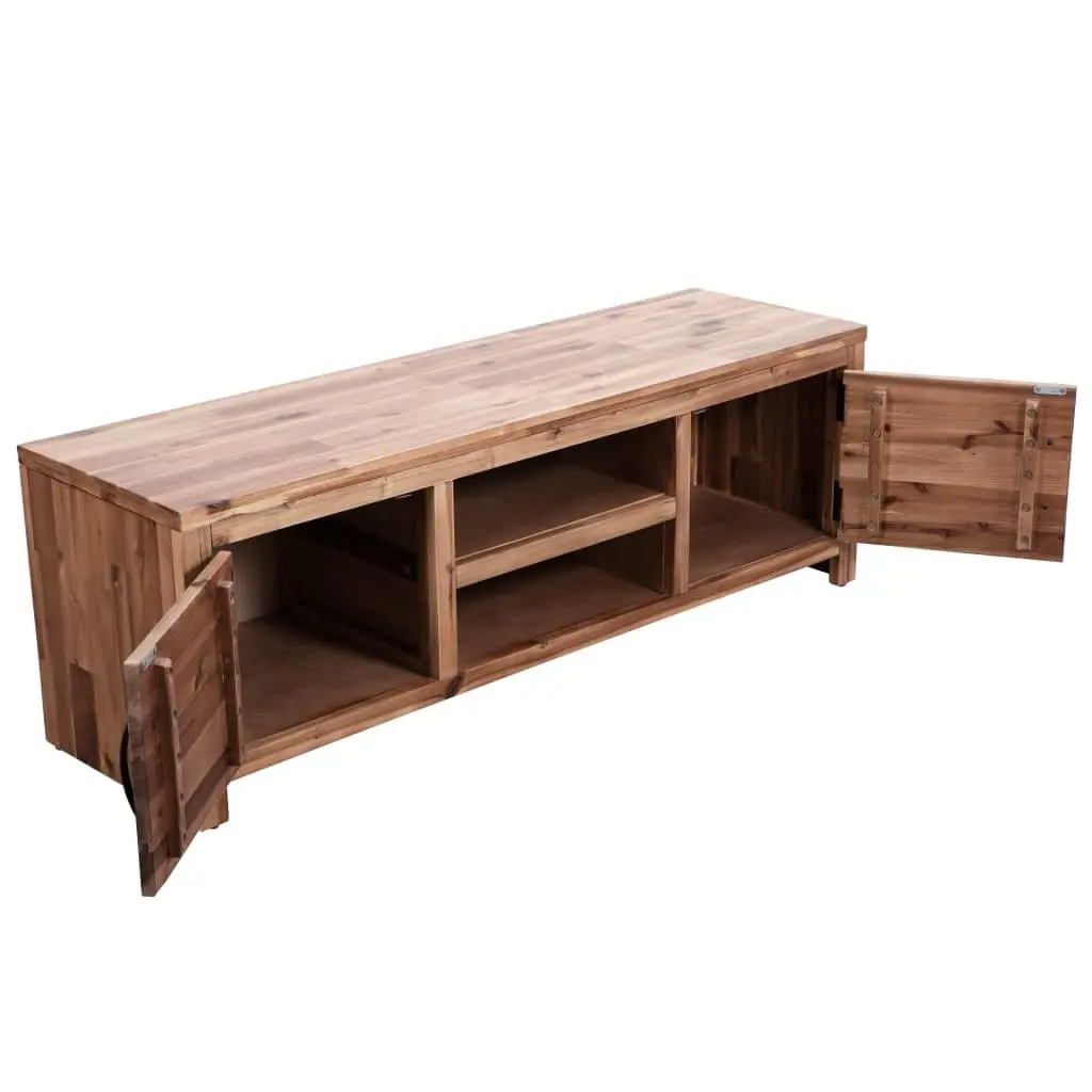 TV Cabinet Solid Acacia Wood Storage Unit 120x35x40cm Brown