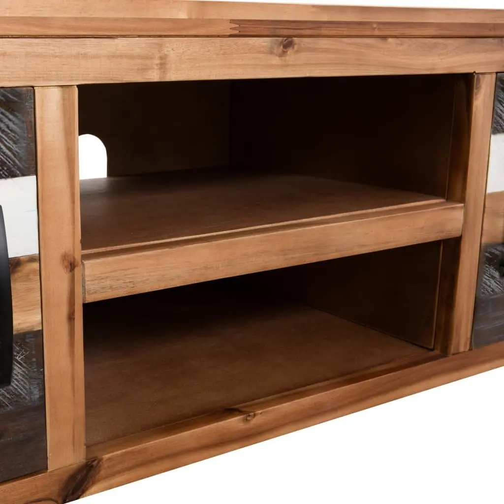 TV Cabinet Solid Acacia Wood Storage Unit 120x35x40cm Brown