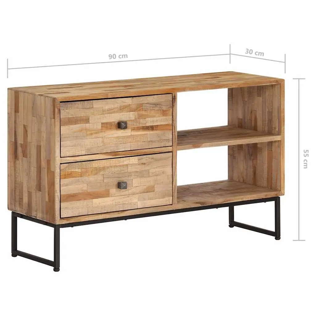 TV Cabinet Reclaimed Teak Wood Sideboard Lowboard Storage Unit Rustic Handmade