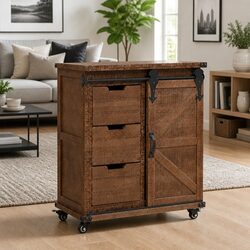 Reliable and Practical Solid Fir Wood Storage Cabinet