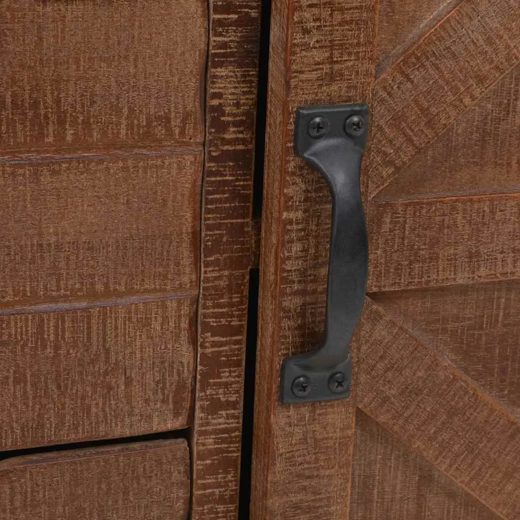 Storage Cabinet Solid Fir Wood Brown 64x33.5x75 cm Sliding Door