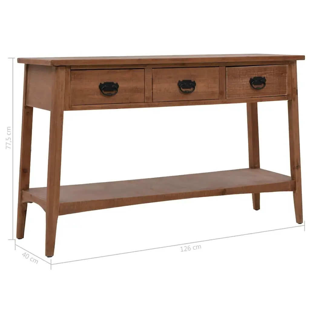 Solid Fir Wood Console Table