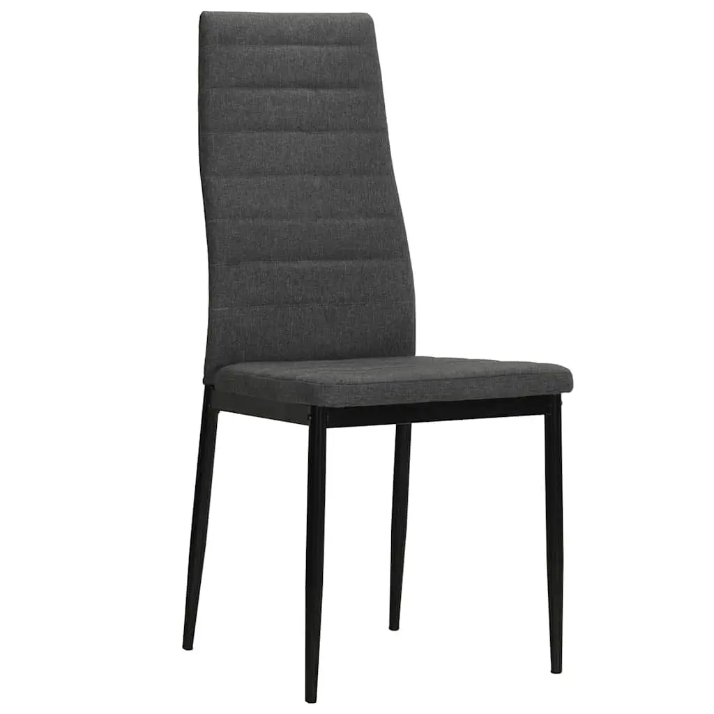Dining Chairs Set 2 pcs Grey Fabric Kitchen Room Furniture Contemporary Design