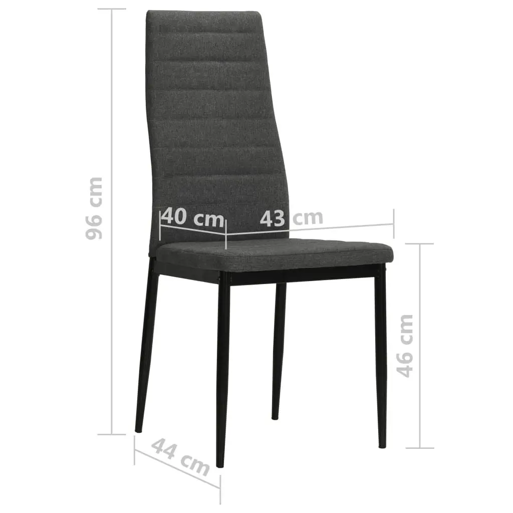 Dining Chairs Set 4 pcs Grey Upholstered Kitchen Seats Contemporary Design