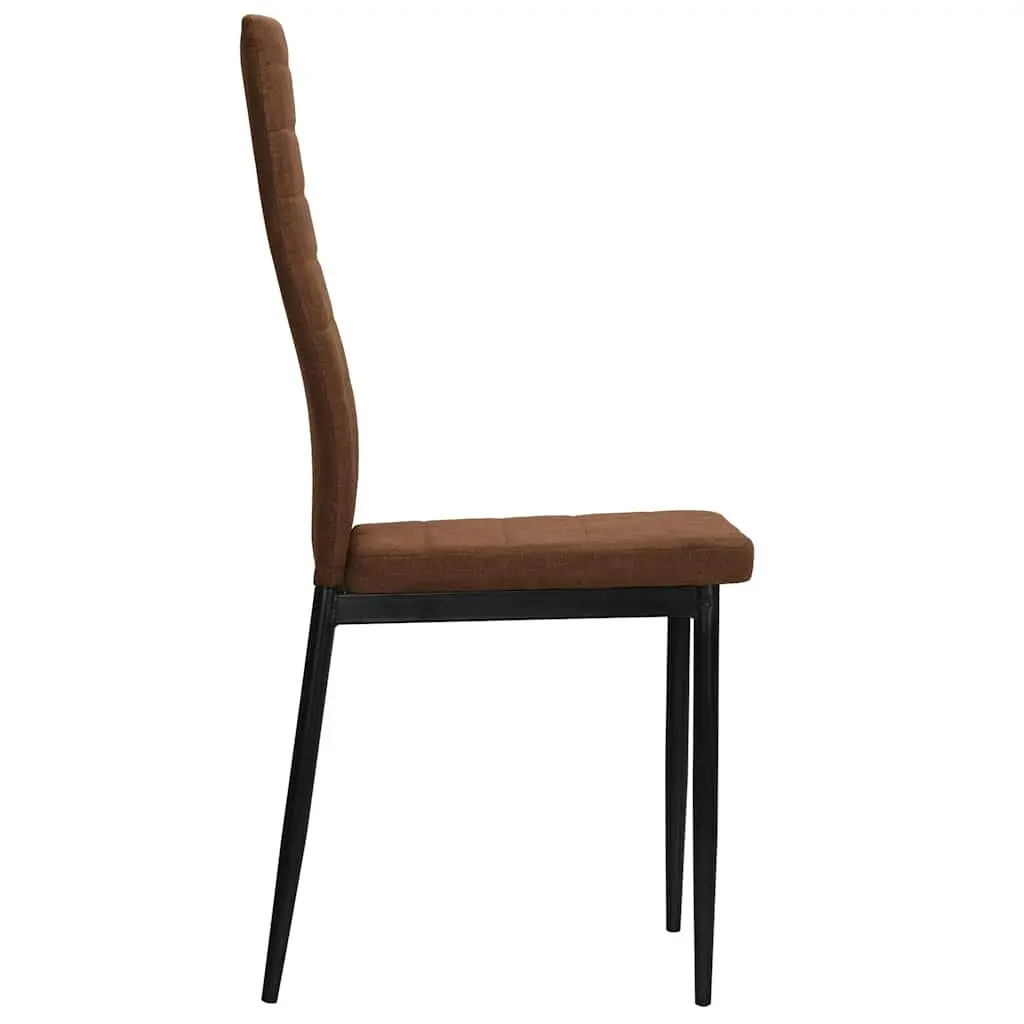 Dining Chairs Set 4 Piece Brown Upholstered Kitchen Room Seating