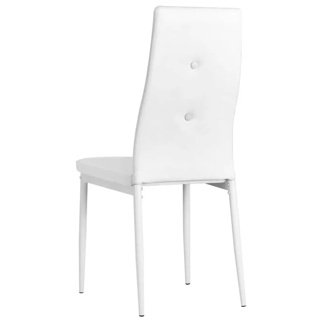 Dining Chairs Set of 4 Padded Seat Backrest White Faux Leather