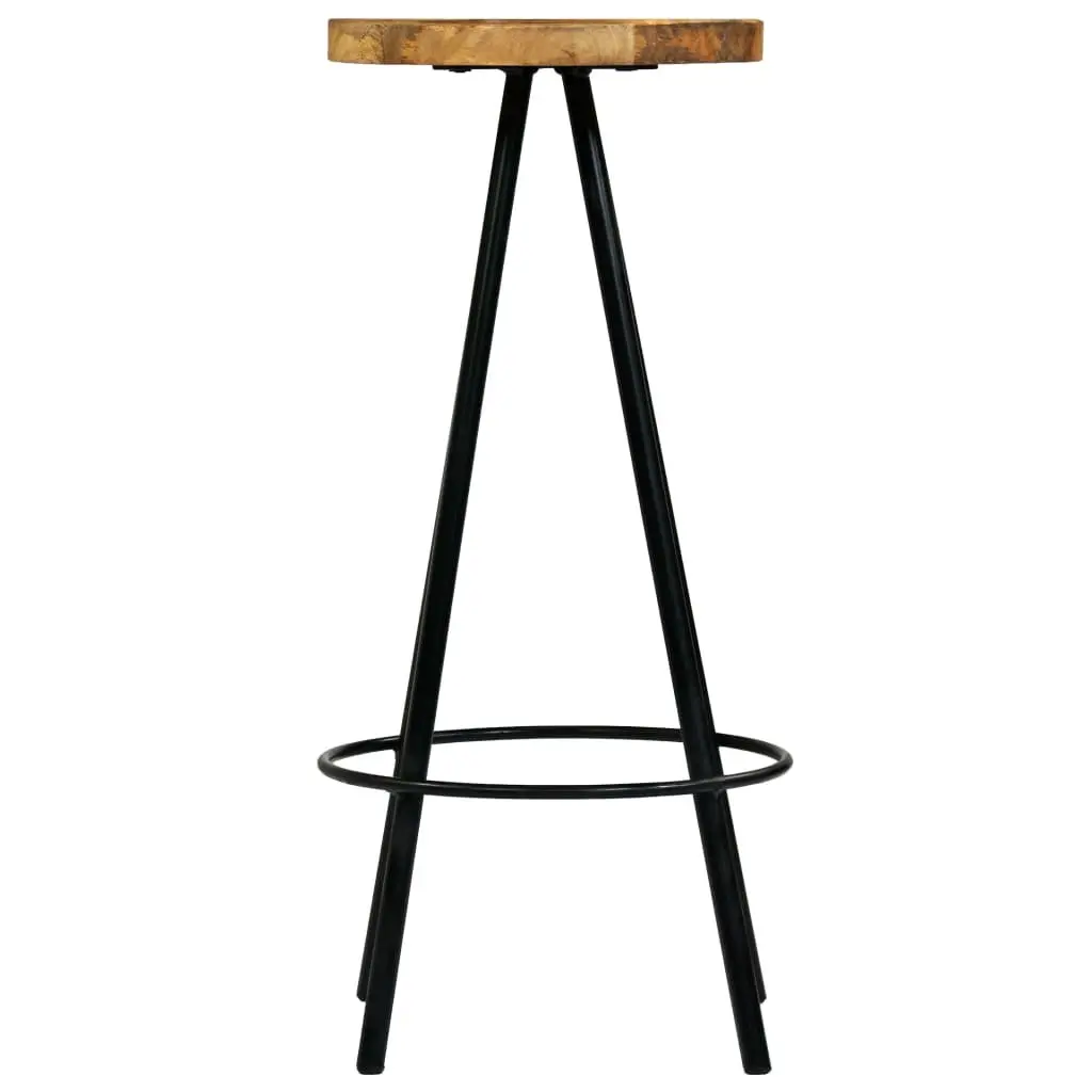 Bar Chairs 2 pcs Solid Mango Wood Bar Stools Kitchen Dining Industrial Seating