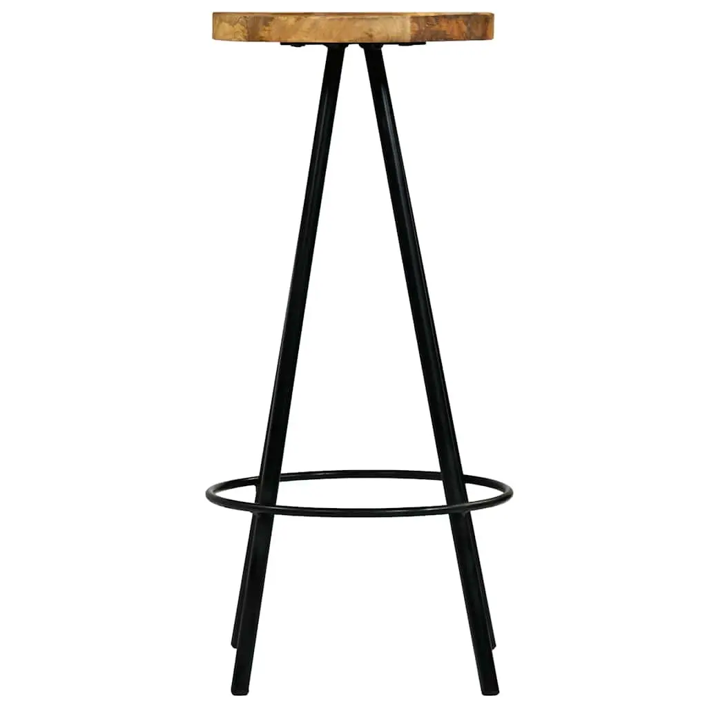 Bar Stools Solid Mango Wood Kitchen Dining Breakfast Counter 4 pcs Brown