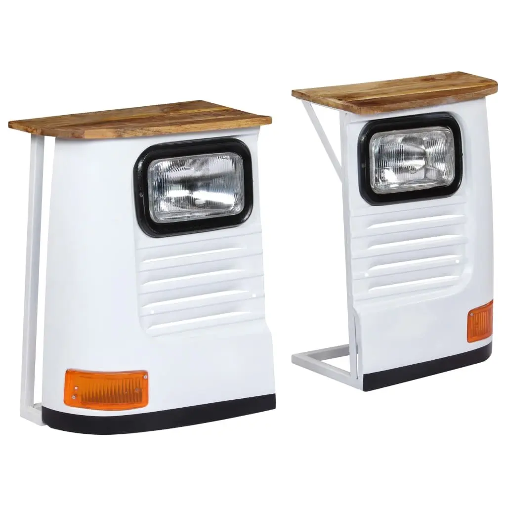 Sideboard Storage Cabinet Solid Mango Wood Industrial Rustic Style White