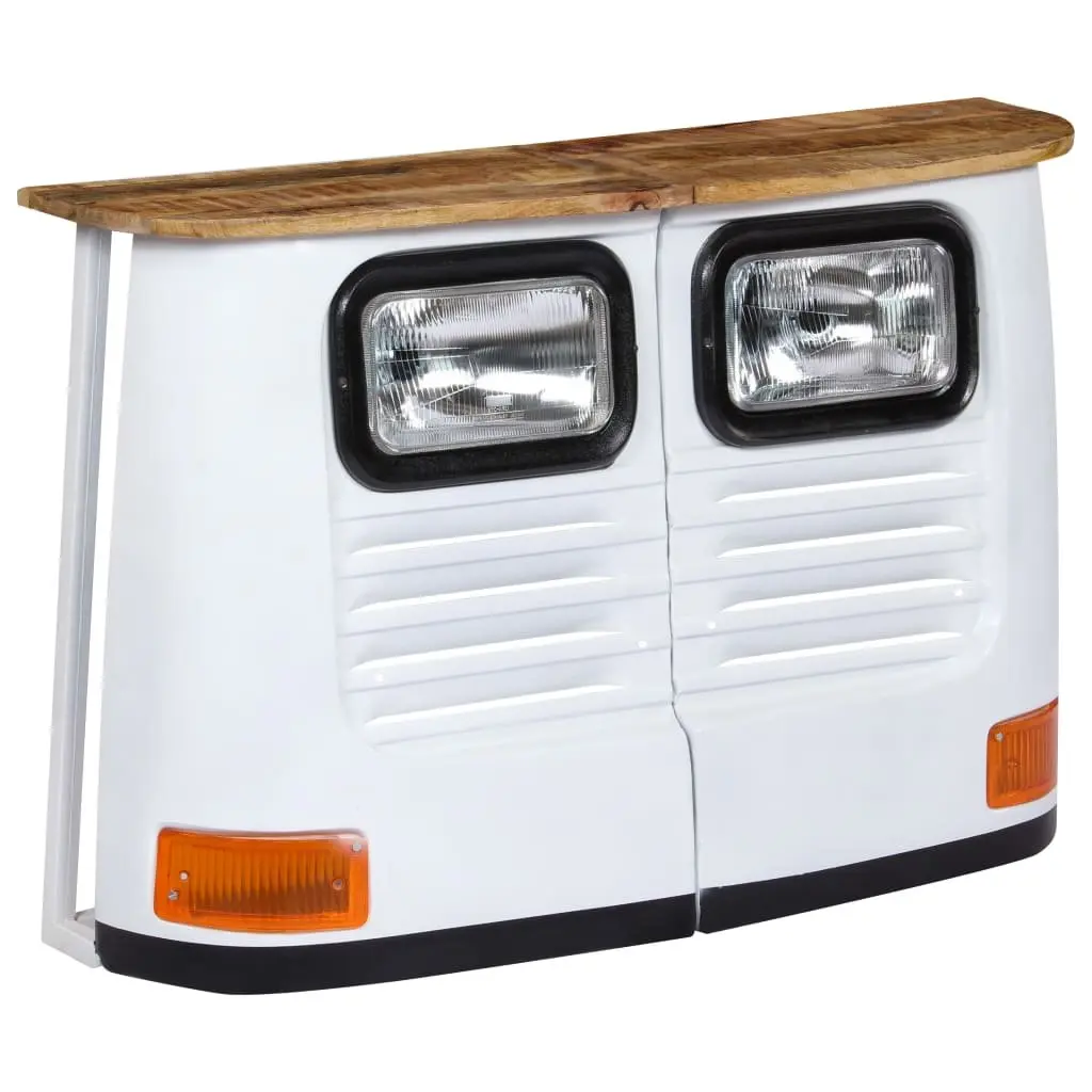 Sideboard Storage Cabinet Solid Mango Wood Industrial Rustic Style White