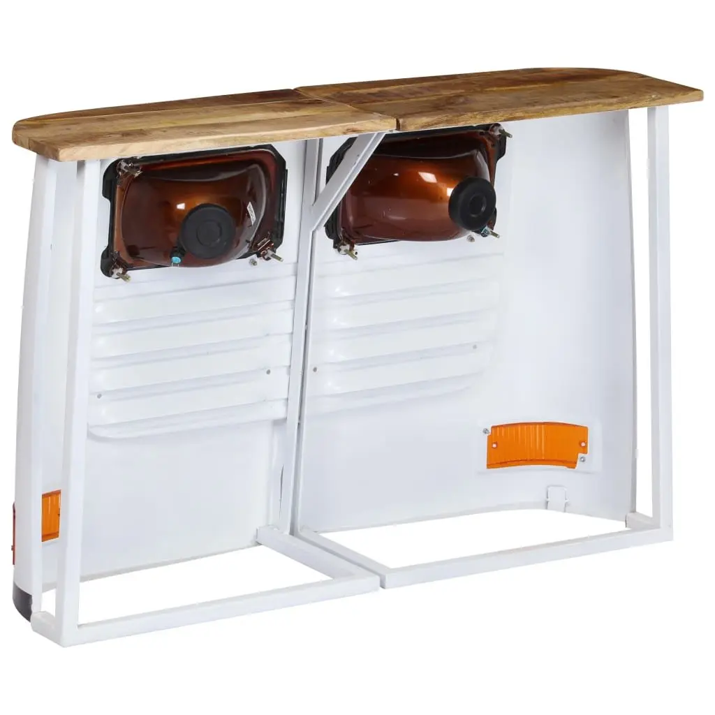 Sideboard Storage Cabinet Solid Mango Wood Industrial Rustic Style White