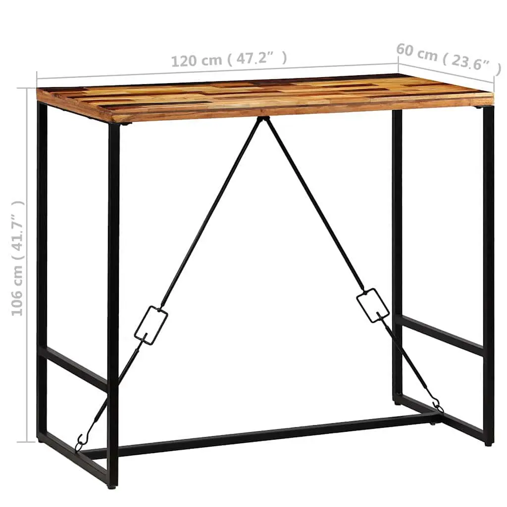 Bar Table Industrial Style Solid Reclaimed Wood Kitchen Dining Room Furniture