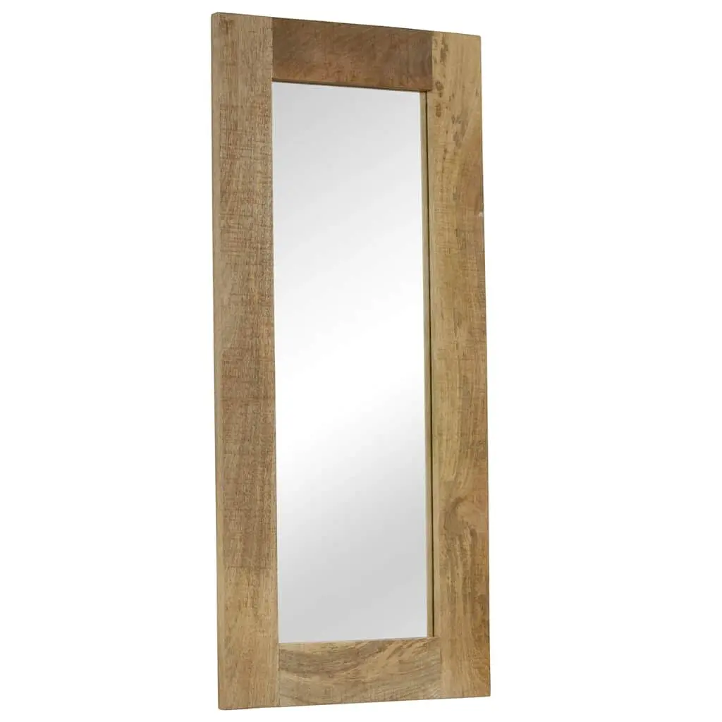 Mango Wood Frame Mirror Brown 50x110 cm Vintage Style Wall Decor for Hallway Bathroom