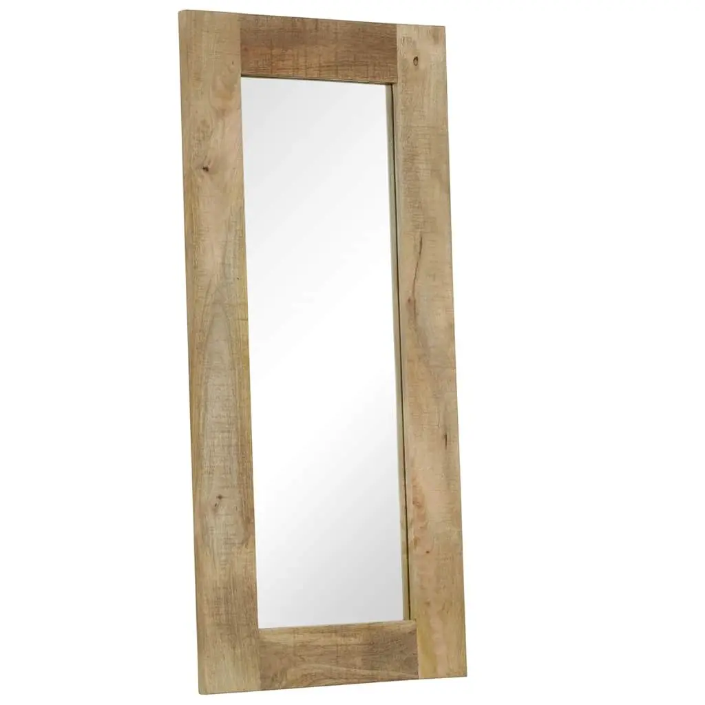 Mango Wood Frame Mirror Brown 50x110 cm Vintage Style Wall Decor for Hallway Bathroom