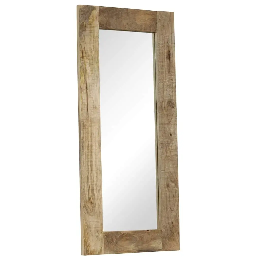 Mango Wood Frame Mirror Brown 50x110 cm Vintage Style Wall Decor for Hallway Bathroom