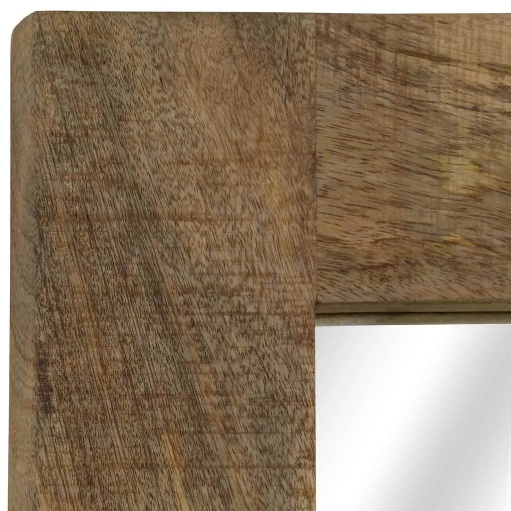 Mango Wood Frame Mirror Brown 50x110 cm Vintage Style Wall Decor for Hallway Bathroom