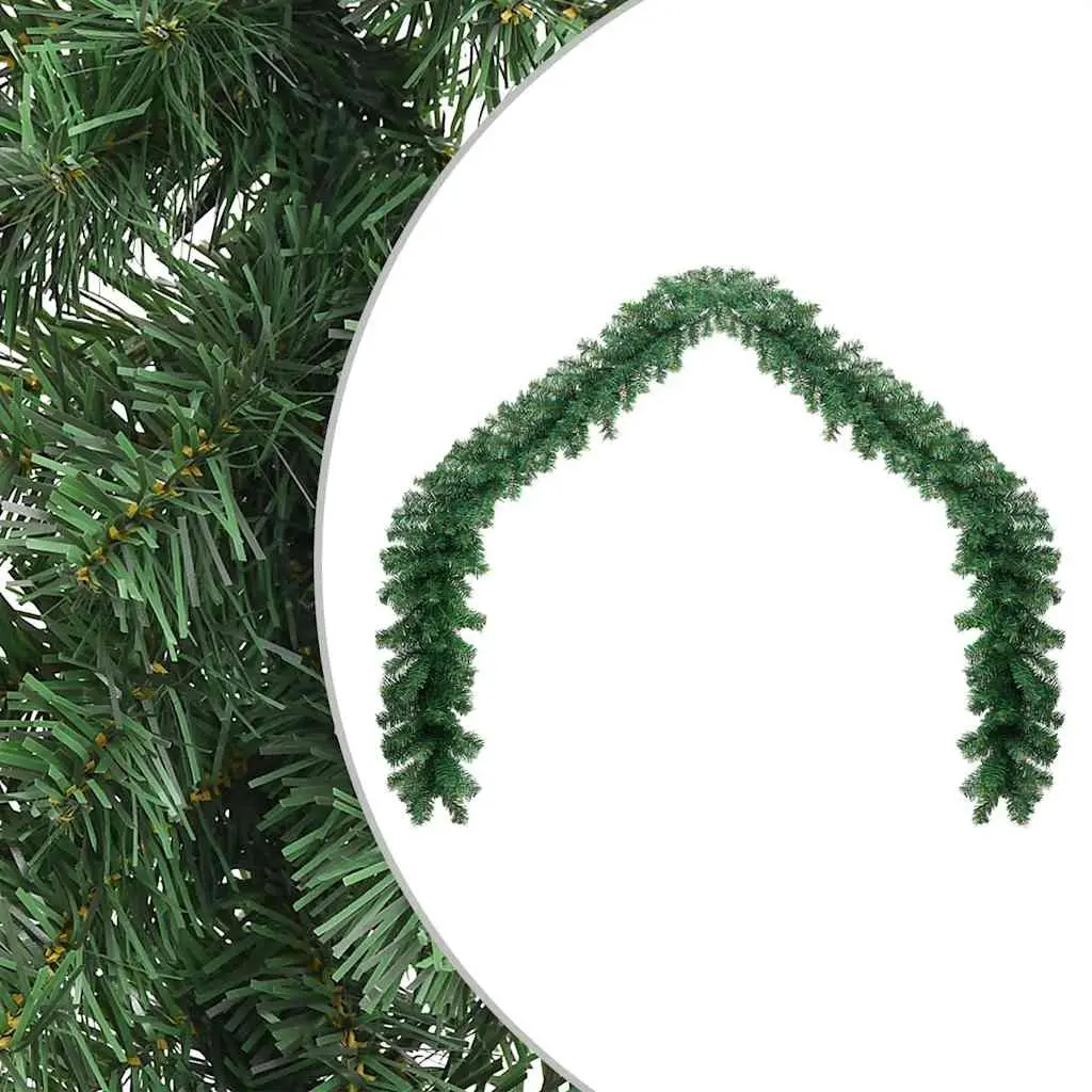 PVC Christmas Garland Green 10m for Banister Ceiling Fireplace Windows Decoration