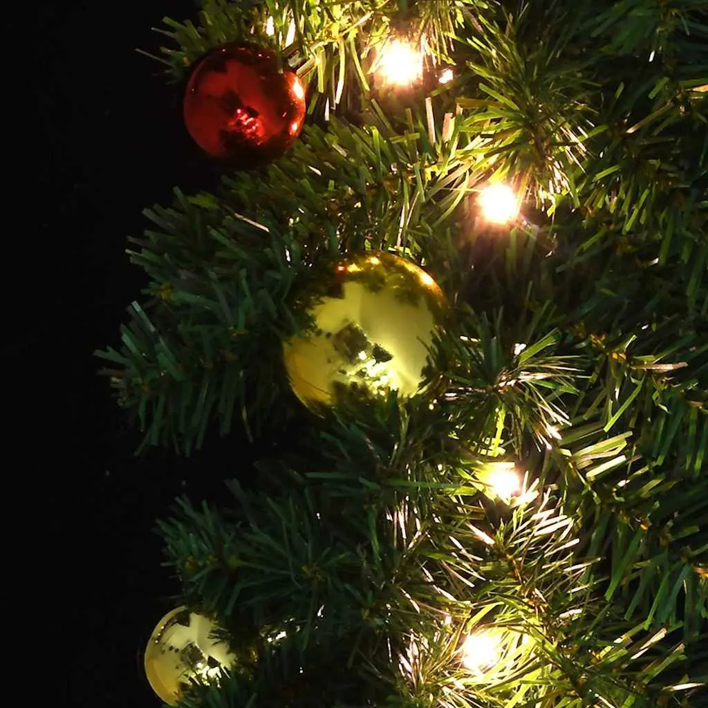 Christmas Garland 20m Green Baubles LED Lights