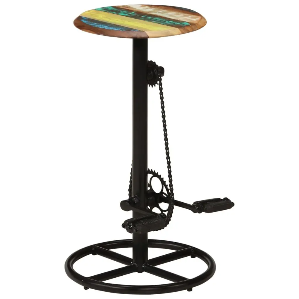Bar Stools Set 2 pcs Solid Reclaimed Wood Brown Kitchen Dining Room Chairs