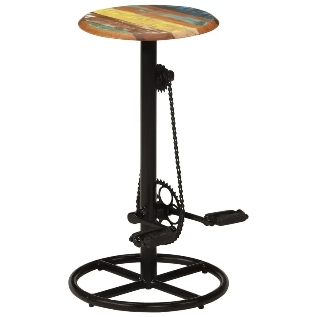 Bar Stools Set 2 pcs Solid Reclaimed Wood Brown Kitchen Dining Room Chairs