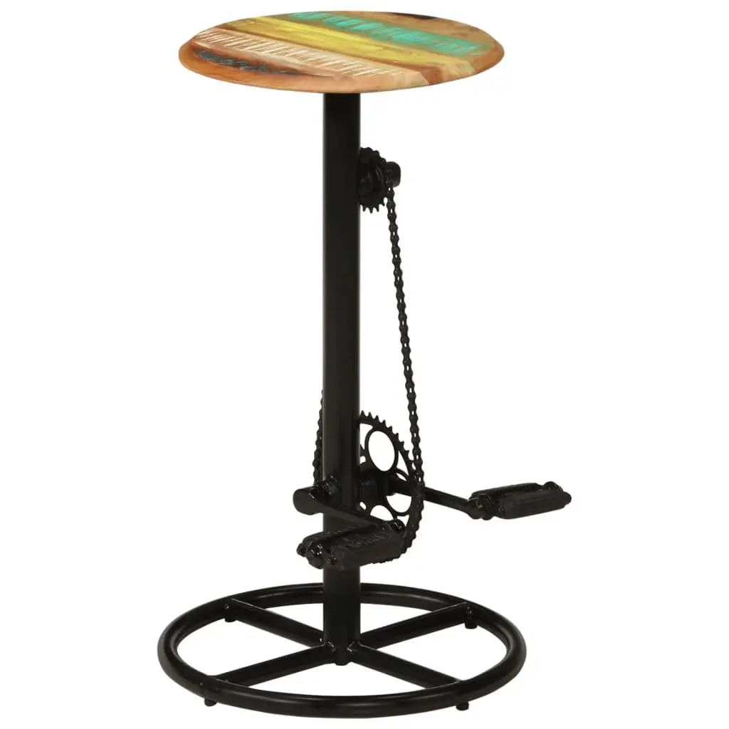 Bar Stools Set 2 pcs Solid Reclaimed Wood Brown Kitchen Dining Room Chairs