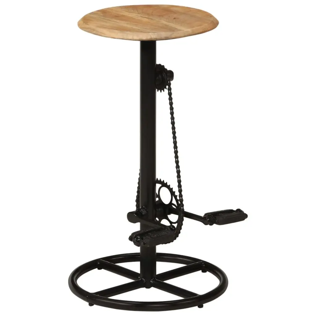 Bar Stools Set of 2 Solid Mango Wood Kitchen Dining Chair Footrest Industrial