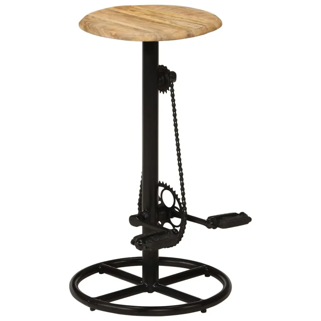 Bar Stools Set of 2 Solid Mango Wood Kitchen Dining Chair Footrest Industrial