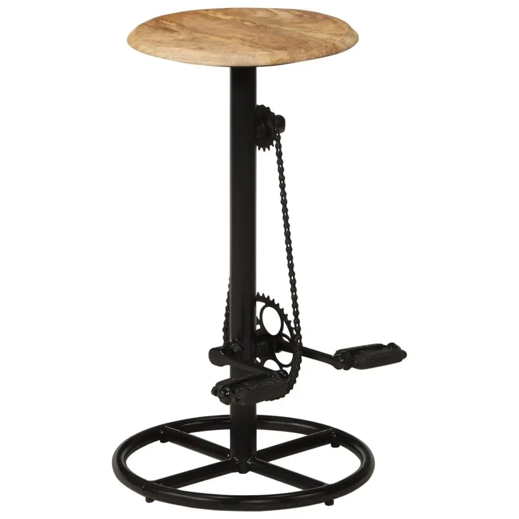 Bar Stools Set of 2 Solid Mango Wood Kitchen Dining Chair Footrest Industrial