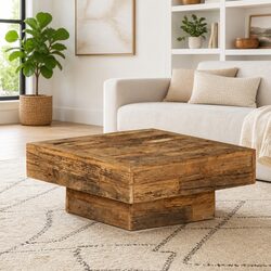 Brown Vintage Coffee Table - Solid Reclaimed Wood